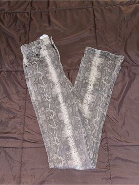 Reformation Snake Print High Rise Skinny Jeans Size 24